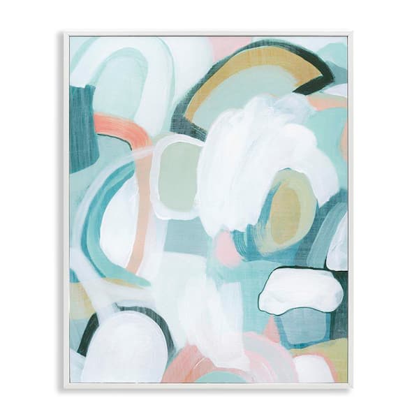 Stupell Industries Pastel Arched Forms by Grace Popp White Framed Abstract Giclee Art Print 14 in. x 11 in.