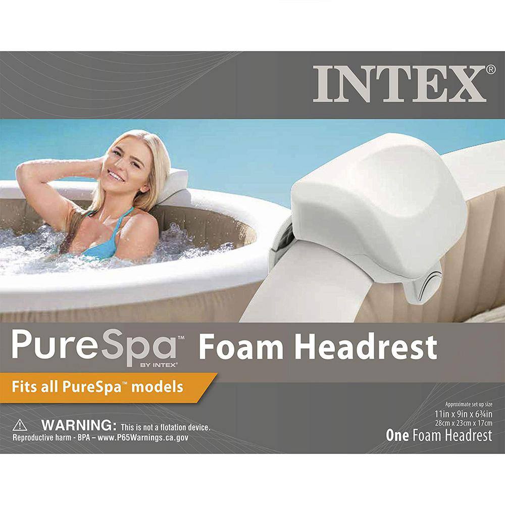 Intex PureSpa Plus 6-Person Gray Vinyl Inflatable Hot Tub with Headrest Pillows