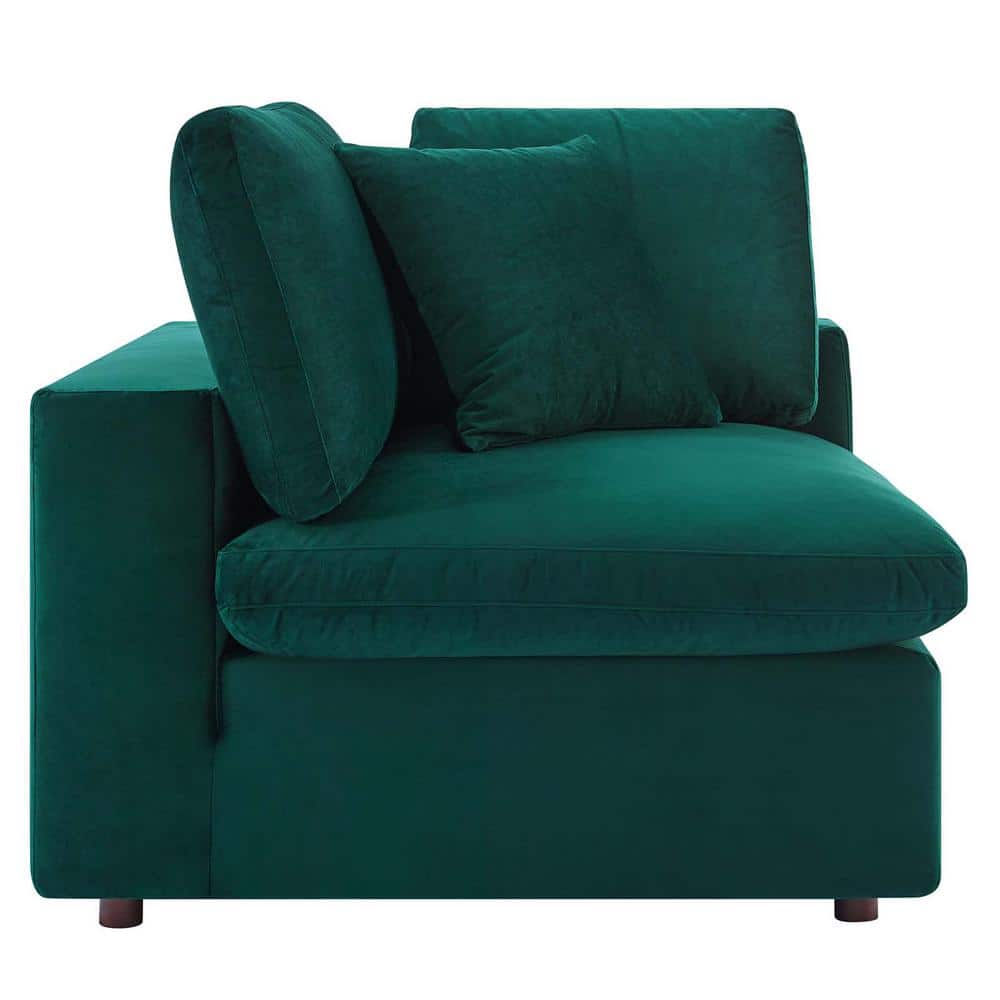 Luxurious Green Velvet 3-Seater Sofa with Down Fill Cushions
