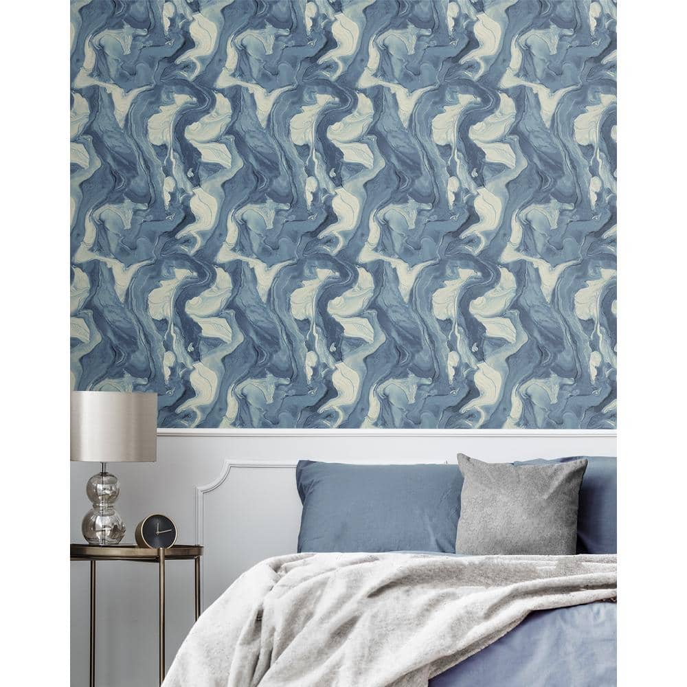 Blue Marble Self-Adhesive Vinyl Peel and Stick Wallpaper