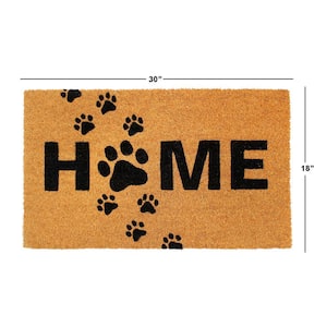 Natural 18 in. x 30 in. Puppy Paws Home Coir Doormat