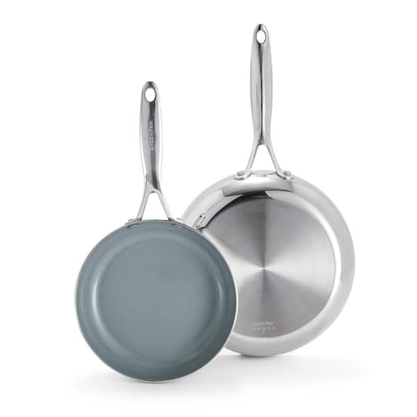 GreenPan Valencia Pro Stainless Steel Ceramic Nonstick 8 in. and 10 in. Fry Pan Set