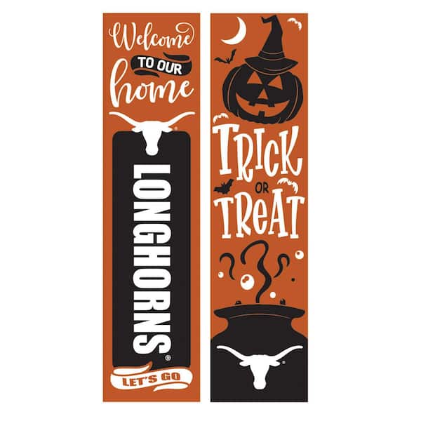47 in. Double Sided Leaner Halloween Porch Sign, University of Texas