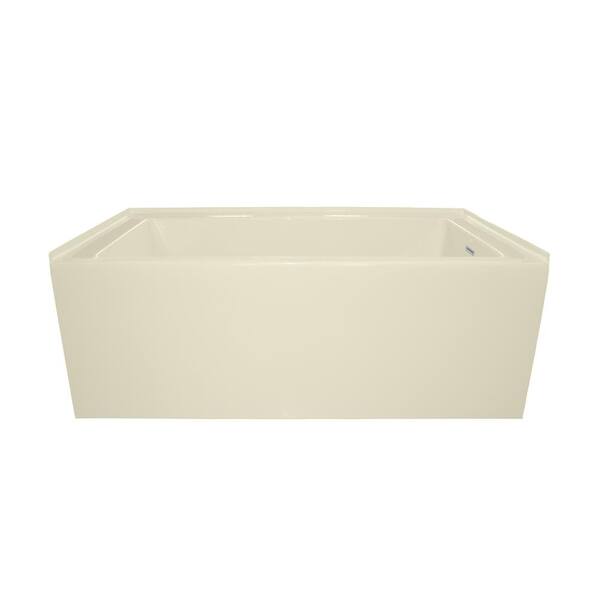 Hydro Systems Sydney Shallow Depth 60 in. Left Hand Drain Rectangular Alcove Air Bath and Whirlpool Bathtub in Biscuit