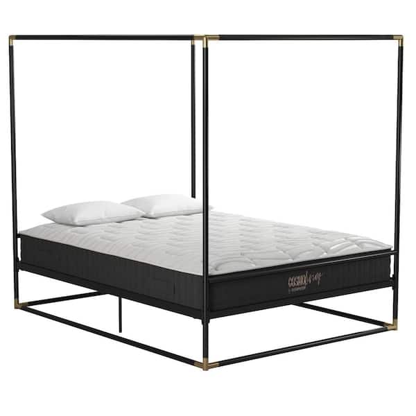 CosmoLiving by Cosmopolitan Celeste Black/Gold Canopy Metal Queen Size Bed Frame