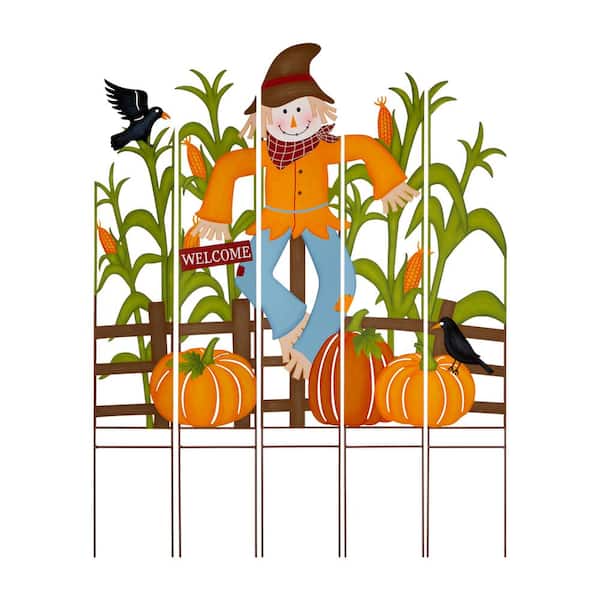 41.5 in. H Fall Metal Scarecrow and Corns Combo Yard Stake