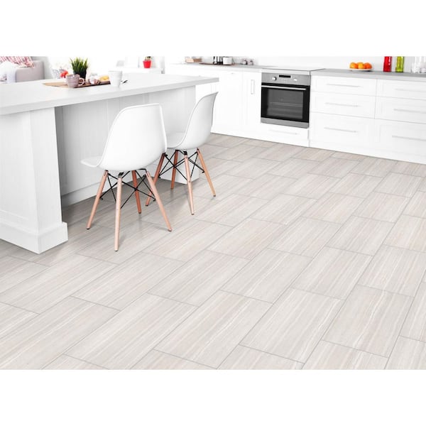 Clarisa White 12 in. x 24 in. Matte Ceramic Marble Look Floor and Wall Tile (16 sq. ft./Case)