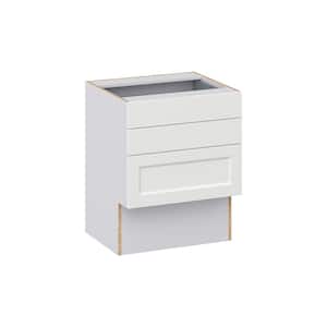 Alton Painted White Recessed Assembled 24 in.W x 30 in.H x 21 in.D Vanity ADA 3 Drawers Base Kitchen Cabinet