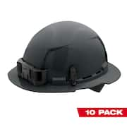 BOLT Gray Type 1 Class C Full Brim Vented Hard Hat with 4-Point Ratcheting Suspension (10-Pack)