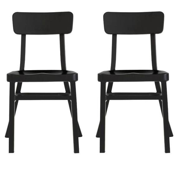 Home Decorators Collection Jacob Black Aluminum Stacking Side Chair (Set of 2)