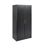 Wood Freestanding Garage Cabinet in Black (32 in. W x 65 in. H x 20 in. D)