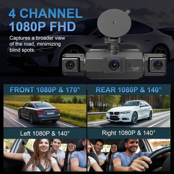 Dash Cam Hodozzy 4K+1080P - Caméra Voiture Avant/arrière WiFi, écran 9,66", Vision Nocturne, Mode Parking, Carte 64G Incluse