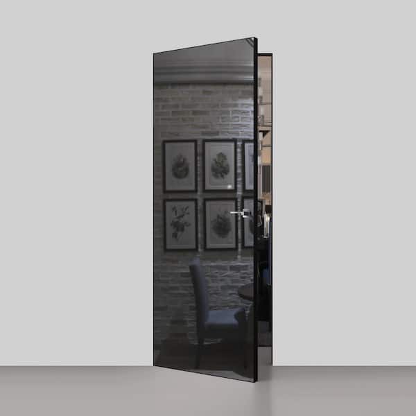 Sartodoors 36 in. x 96 in. Unassembled Right-Hand/Outswing Solid Core Graphite Flush Mount Hidden Door with Black Hinge Finish