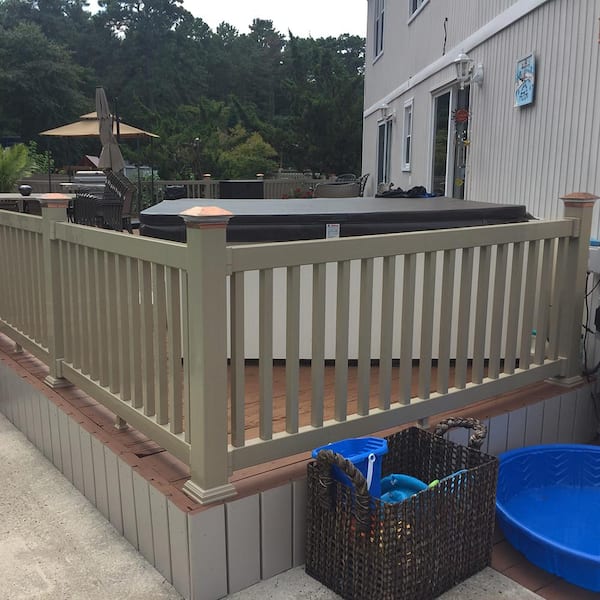 Walton 3 ft. H x 8 ft. W Khaki Vinyl Railing Kit