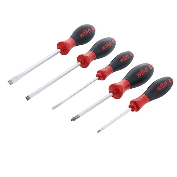 Wiha 5-Piece Soft Slotted and Phillips Screwdriver Set