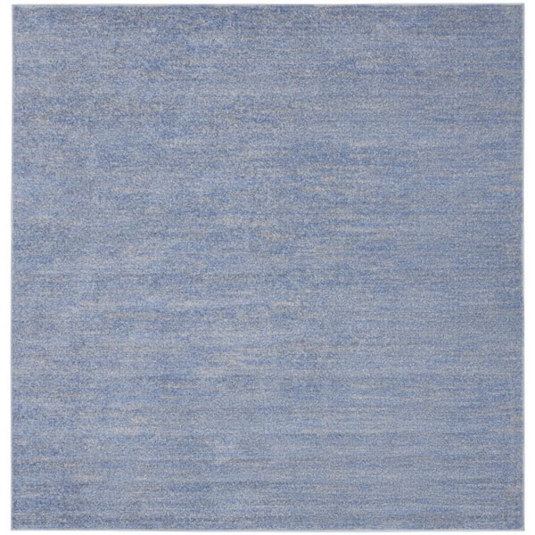Blue, Gray 5 ft. x 5 ft. Woven Polypropylene Indoor/Outdoor Area Rug