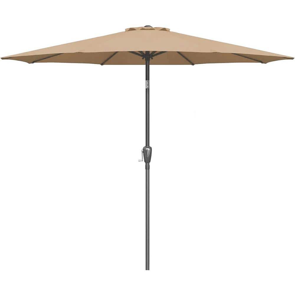 9 ft. Steel Outdoor Market Patio Umbrella with Push Button Tilt in Tan price history on PriceWatchPro