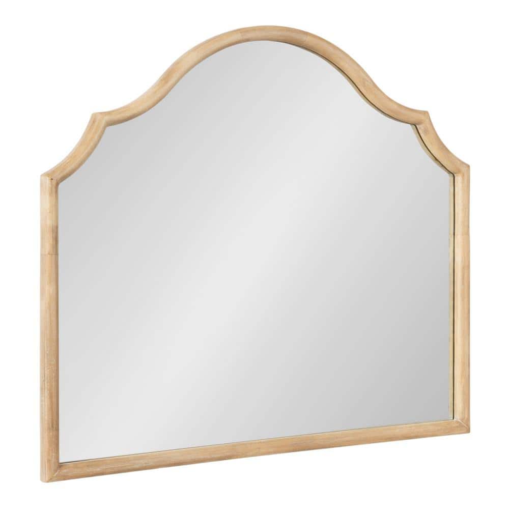 Leanna Natural Wood Scalloped Arched Wall Mirror