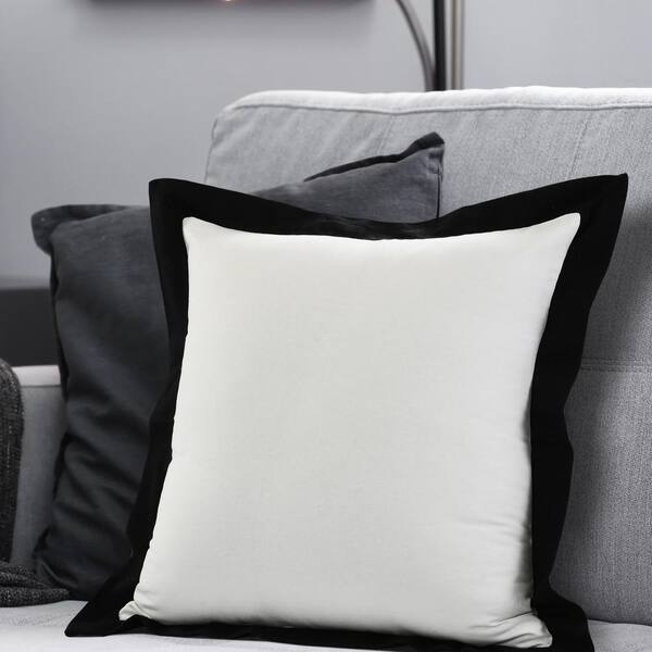 White pillow with black border Clearance