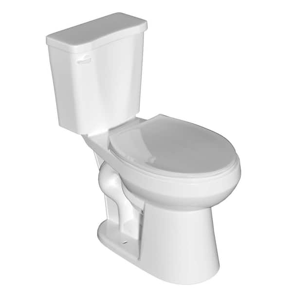 12 inch 2-piece 1.28 GPF Water-Efficient Single Flush Toilet in Glossy White, MAP 1000g, Soft Closing Seat Included