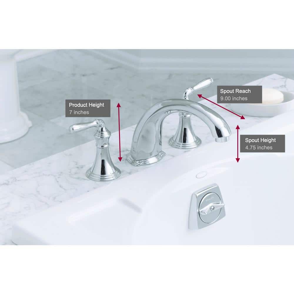 Devonshire Double Handle Chrome Deck-Mount Roman Tub Faucet