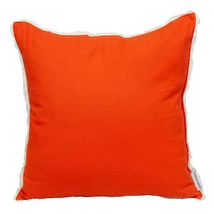 20 X 20 Transitional Solid Orange Square 20 in. x 20 in. Pillow