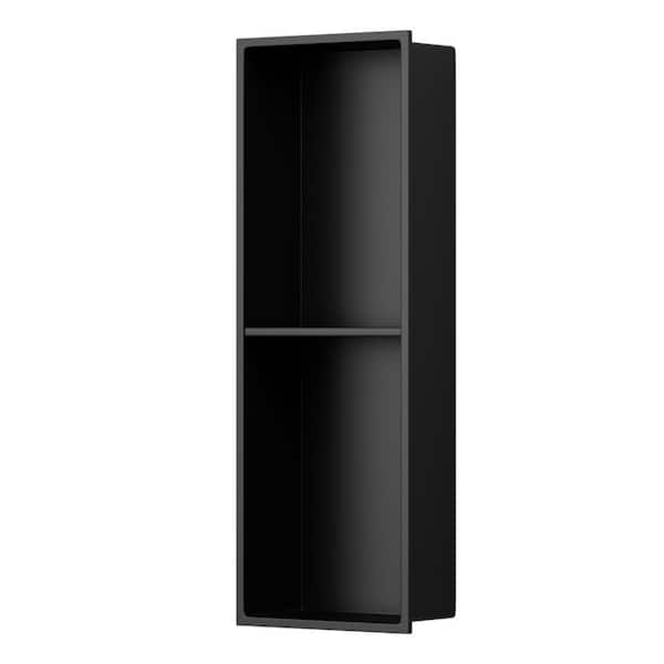 8 in. W x 24 in. H x 4 in. D Shampoo-Soap Standard Double Shower Niche in Matte Black