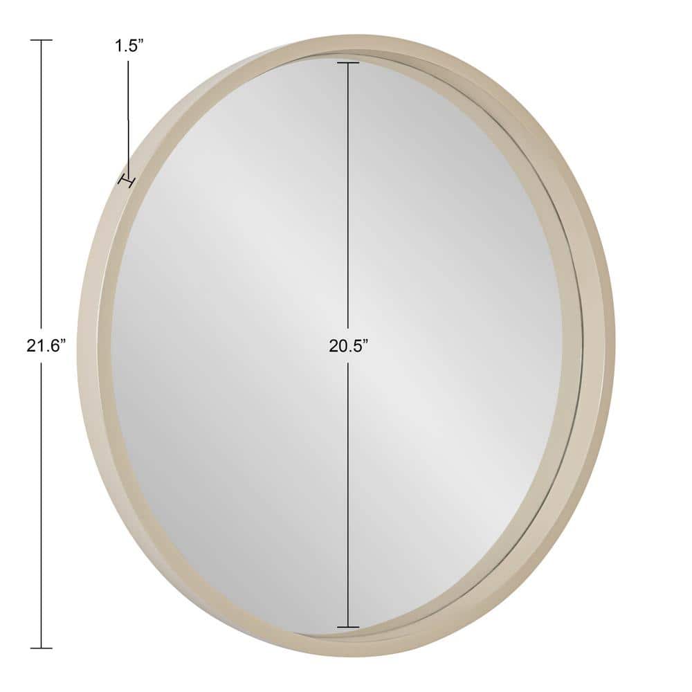 Travis 24" Round Natural Wood Accent Wall Mirror