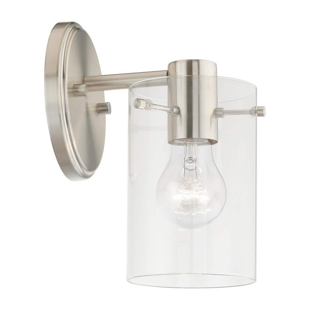 Munich Sleek Brushed Nickel Transitional 1-Light Sconce