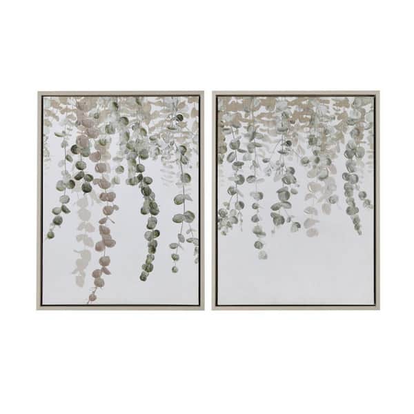 Miscool Anky 2-Piece Framed Art Print 25.5 in. x 19.5 in. Eucalyptus Framed Canvas Wall Decor Set