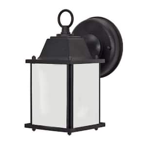 Chaz 1-Light Black Outdoor Wall Lantern Sconce