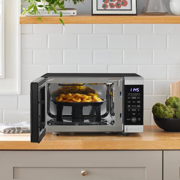 19 in. 0.9 cu. ft. 900-Watt Countertop Microwave Oven in Stainless Steel with Convection and Air Fry