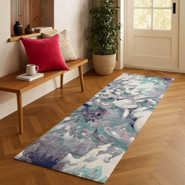 Chantille Machine Washable Indoor/Outdoor Abstract ACN2340 Lavender 2 ft. 3 in. x 7 ft. 6 in. Runner Rug