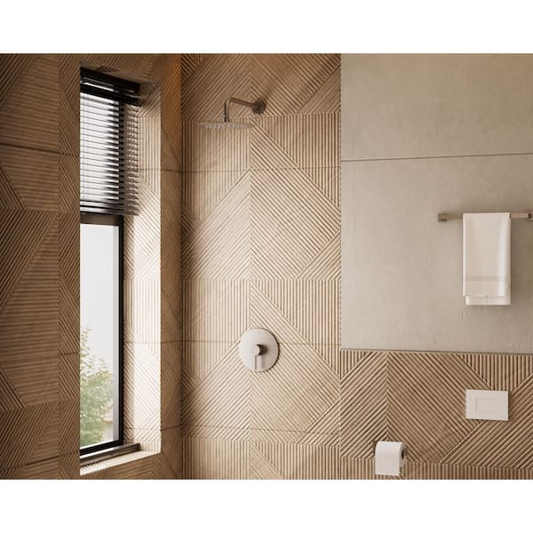 Crozet 1-Spray 10 in. Wall Mount Fixed Shower Head Shower Faucet 1.8 GPM with High Pressure in Brushed Nickel