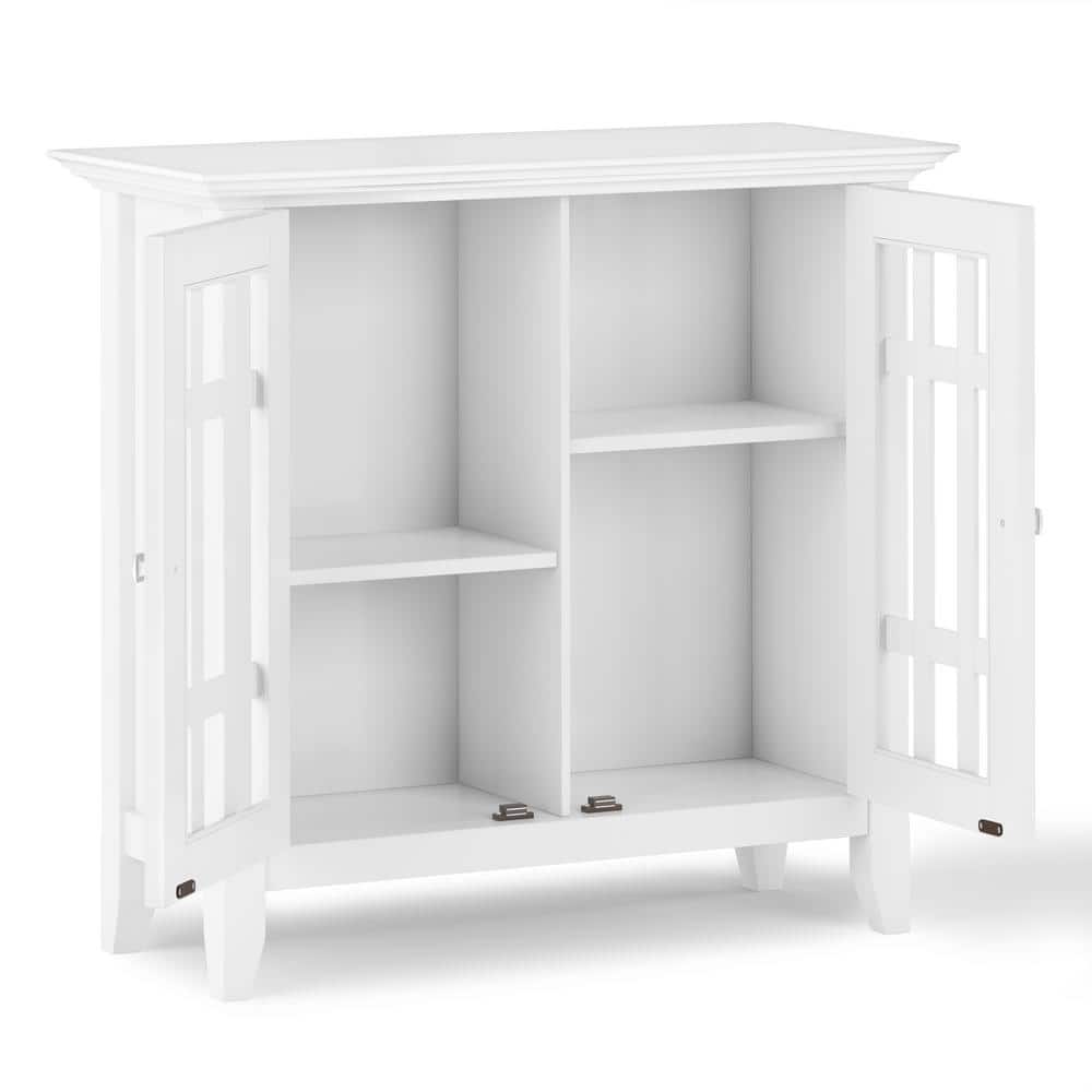 Bedford 32" White Solid Wood Transitional Media Cabinet