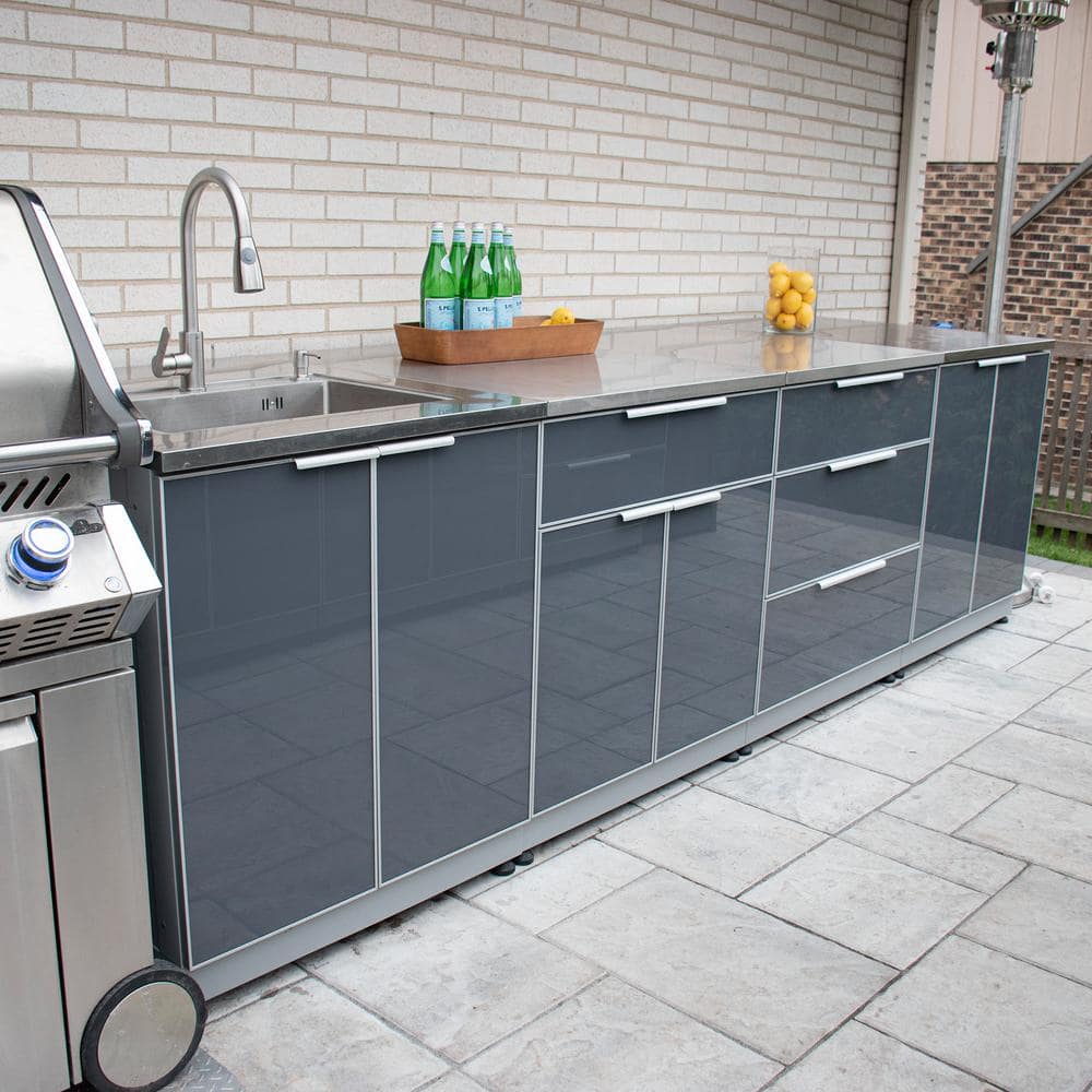 Stainless Steel Modular Outdoor Kitchen Countertop with Sink Cutout