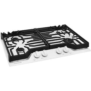 30 in. Gas Cooktop in White with 4-Burners