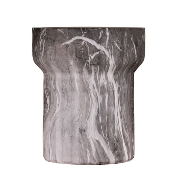 Travis Marble Round Magnesium Oxide Outdoor Side Table for Patio and Garden