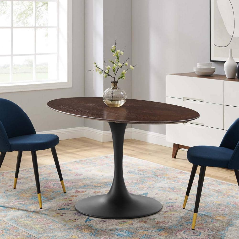 Lippa 60" Black Walnut Round Wood Dining Table
