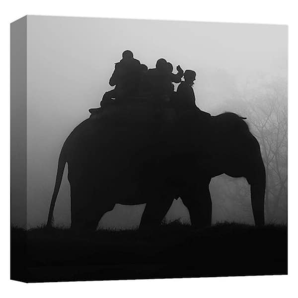 PTM Images "ELEPHANT RIDE'' Canvas Abstract Wall Art 15 in. x 15 in.