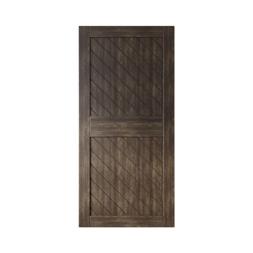 XT2 40 in. x 84 in. C-Panel Solid Core Ebony Slanted Stripe Design Pine Wood Interior Sliding Barn Door Slab price history on PriceWatchPro