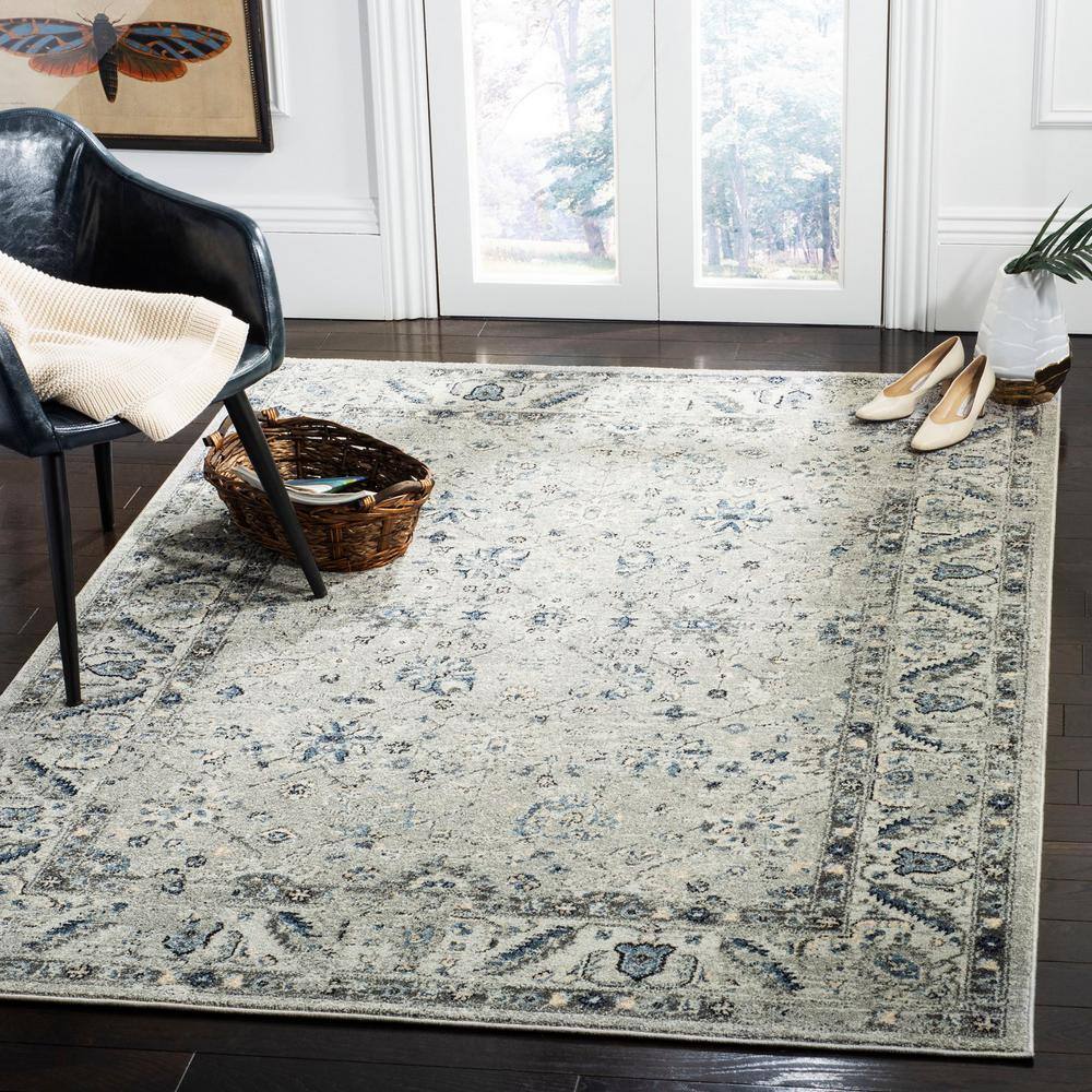 Charleston Heirloom-Style 8' x 10' Hand-Knotted Grey Area Rug