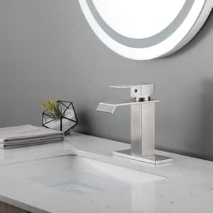 Single Handle Single Hole Bathroom Vanity Sink Spout Bathroom Faucet in Brushed Nickel