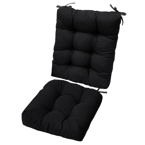 22.83 x 18. 89 Replacement Rocking Chair Cushion, 1-Piece Back Cushion and 1-Piece Seat CushionUpper and Seat Sets Black