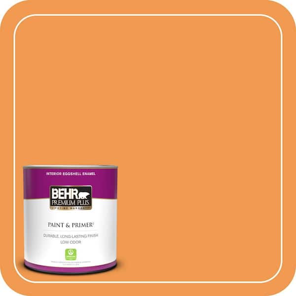 BEHR PREMIUM PLUS 1 qt. #270B-6 Autumn Orange Eggshell Enamel Low Odor Interior Paint & Primer