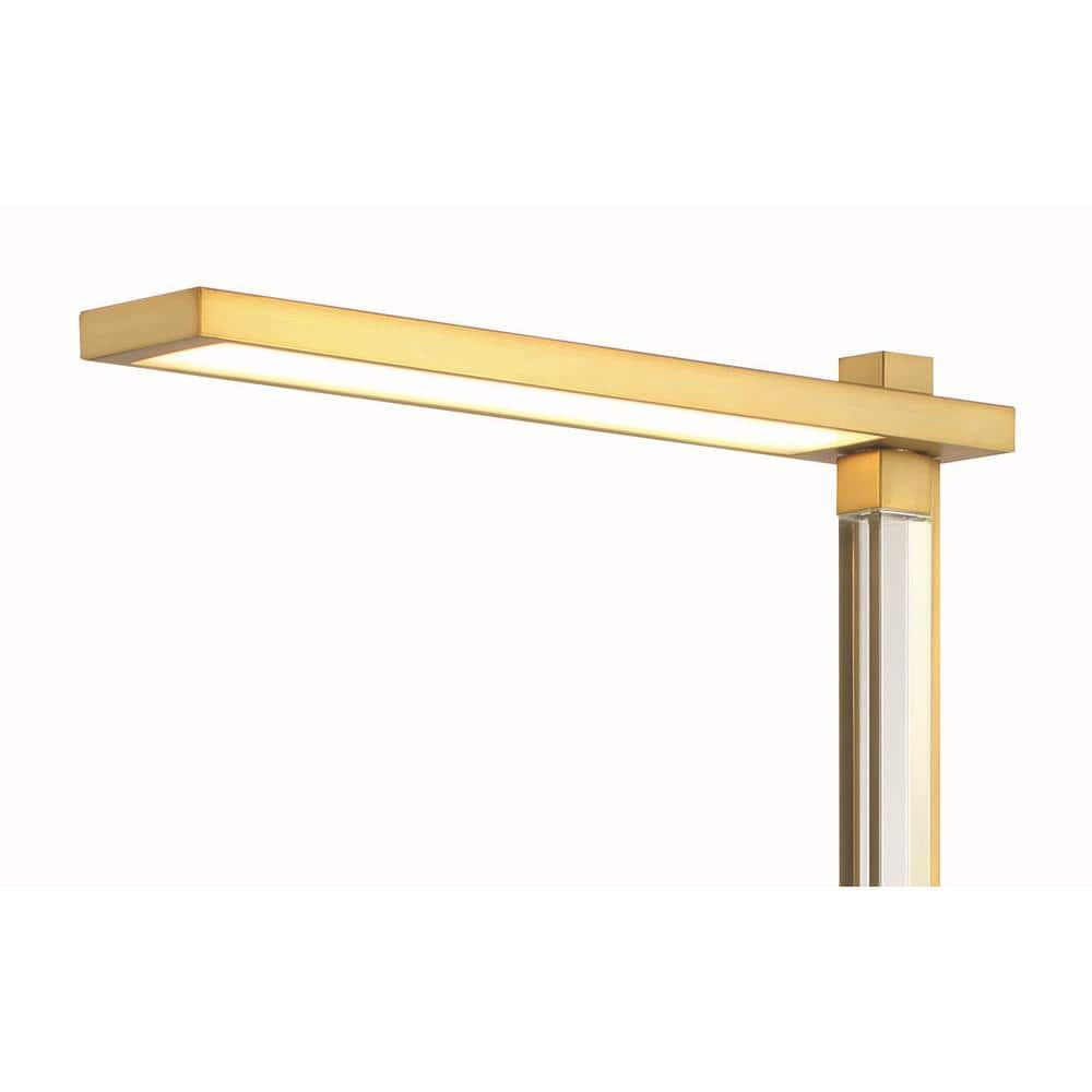 Soft Brass and Coal LED Floor Lamp with Clear Glass Shade