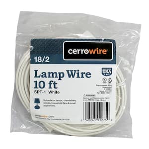 10 ft. 18/2 White Stranded Copper Lamp Wire