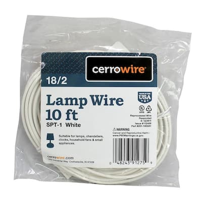 10 ft. 18/2 White Stranded Lamp Wire
