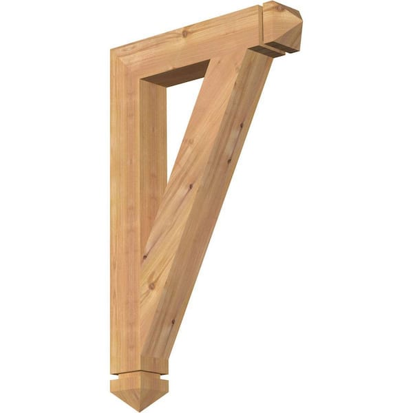 Ekena Millwork 3.5 in. x 32 in. x 20 in. Western Red Cedar Traditional Arts and Crafts Smooth Bracket