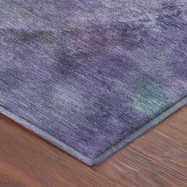 Mayfield Premium Machine Washable Abstract AMF2308 Purple 5 ft. x 7 ft. 6 in. Area Rug
